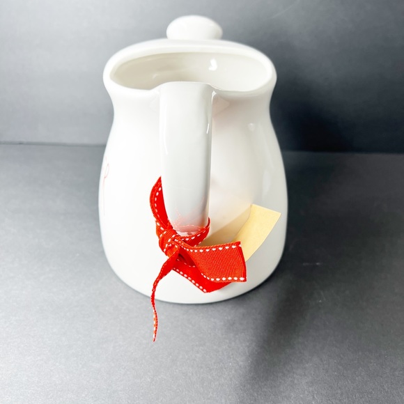 NWT RAE DUNN Magenta CHEER Watering can pitcher NWT New gift tag ribbon Holiday - Picture 4 of 8